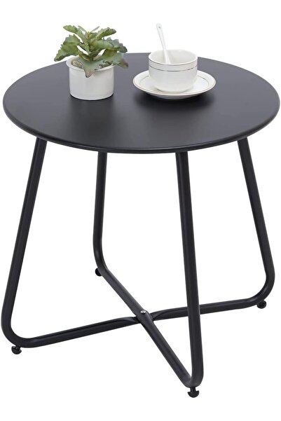 Diason Outdoor Table Small Patio Side Table, Round Metal Side Table, Weatherp...