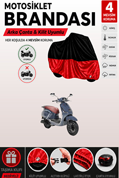Cemku Double Black Top - Red Bottom, Rear Bag Compatible Rks Dark Blue 125 Mo...