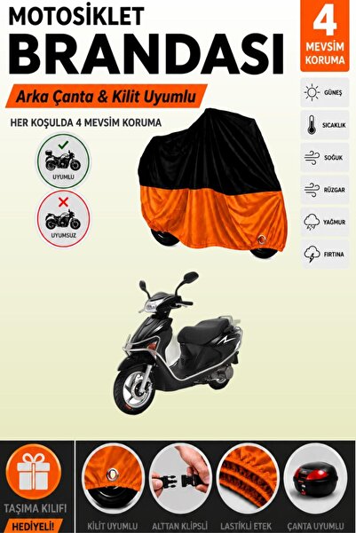 Cemku Double Black Top - Orange Bottom, Rear Bag Compatible Kuba Matrix 125 M...