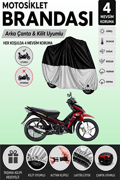 Cemku Double Black Top - Gray Bottom, Rear Bag Compatible Tvs Neo X3I Motorcy...