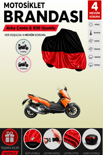 Cemku Double Black Top - Red Bottom, Rear Bag Compatible Yuki Defender Maxi A...