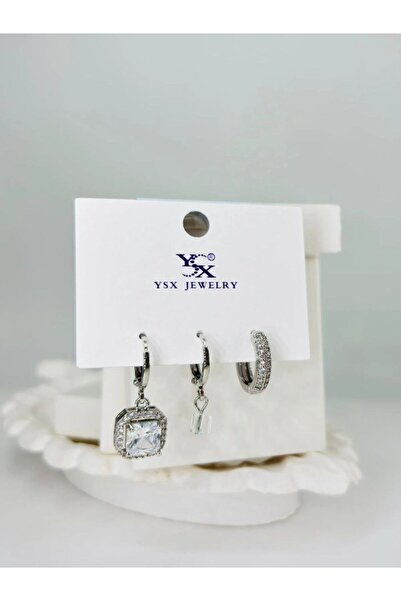 atastore2017 Zircon Stone Triple Combination Earrings