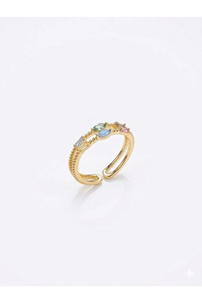 Mestore Double Row Colorful Stone Ring