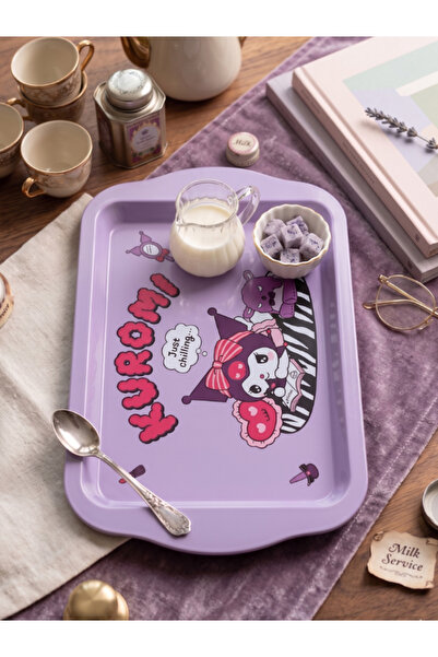 GiFi Kuromi & Hello Kitty Lisanslı Mini Metal Tepsi Süt Tepsisi