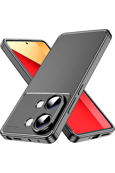 Nezih Case Poco X8 Pro Max Uyumlu Kamera Korumalı (Karbon Tasarım) Koruyucu L...