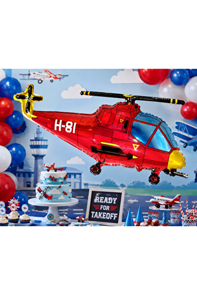 DODOMAR Helicopter Foil Balloon 89X52 cm Birthday Party Decoration Ornament