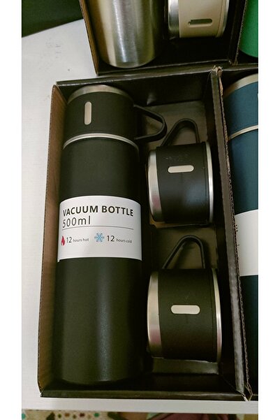 stainless steell 3 BARDAKLI TERMOS SETİ 2 AL AZ ÖDE