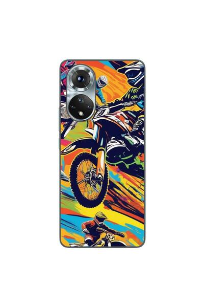 OEM Husa compatibila cu Honor 50 Silicon Gel Tpu Model Motocross Pop Art