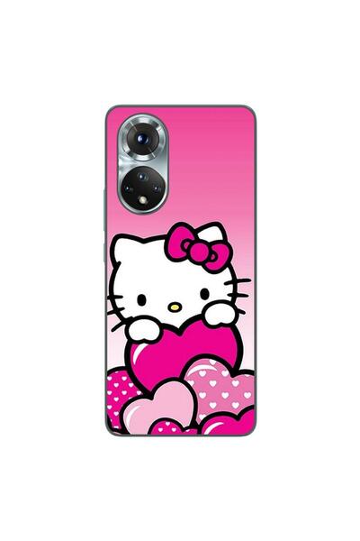 OEM Husa compatibila cu Honor 50 Silicon Gel Tpu Model Hello Kitty Pink Hearts
