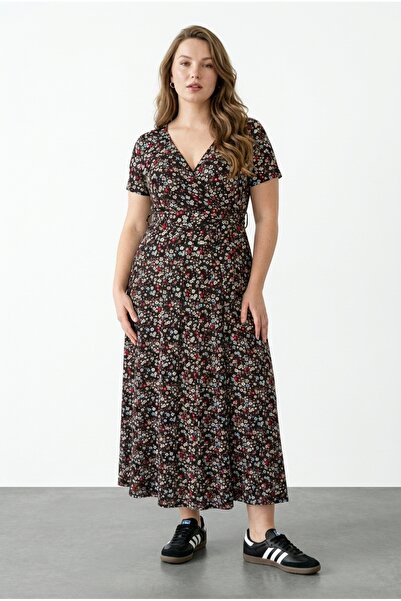 Stil Diva Rochie cu cravată în talie cu imprimeu floral