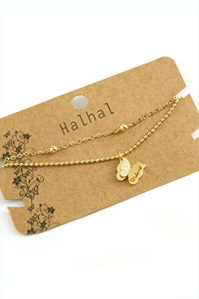 Marsilyan Nvdn- Butterfly Luxury Steel Anklet Iegrs-Nvdn1