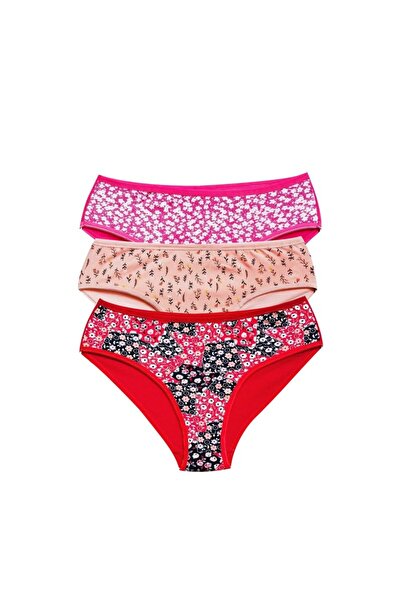 Royaleks Cotton Wide Brim Lycra Patterned Bato Women's Panties 3 Pack Set3