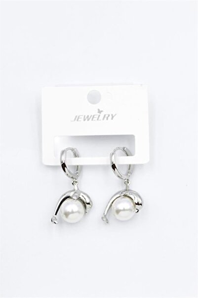 atastore2017 Pearl Dolphin Earrings - Silver