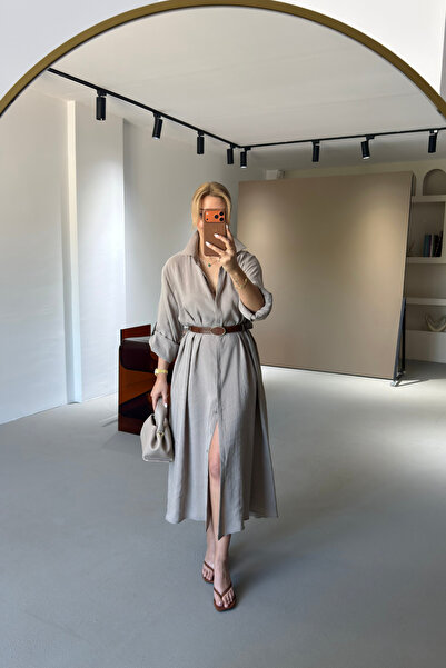 Sezgi Tekin Premium Series Belted Mink Modal Dress