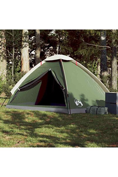 vidaxl Cort de camping cupola pentru 4 persoane, verde, impermeabil