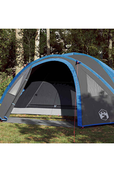 vidaxl Cort de camping cupola pentru 4 persoane, albastru, impermeabil