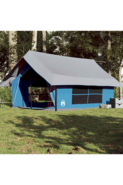 vidaxl Cort camping pentru 5 persoane, albastru, impermeabil