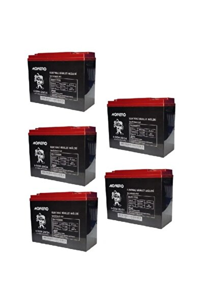 monero 12V-20 AMPER DİK -YENİ TARİHLİ- E-BIKE ELEKTRİKLİ BİSİKLET AKÜ 5'LÜ PA...