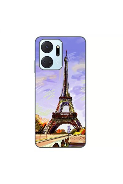 OEM Husa compatibila cu Honor X7a Silicon Gel Tpu Model Desen Turnul Eiffel