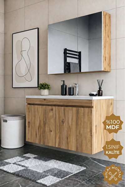 TETA HOME Tokyo 100 cm MDF Banyo Dolabı Seti