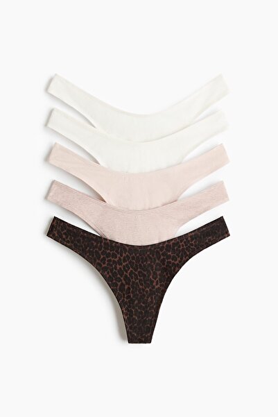 H&M 5'li Pamuklu Thong Külot