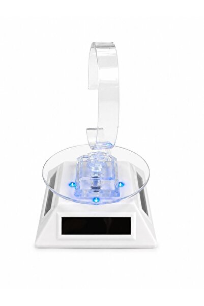 Schulzz Pille Çalışan ve Solar Panelli Saat için Led Işıklı 360° Dönen Vitrin...