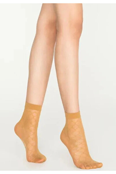 Penti Women's socks "Ahenk" 20 DEN, over the ankle - mesh effect, matte, Nude