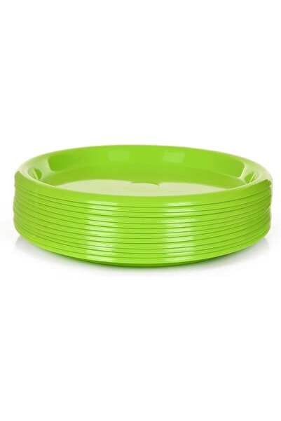Mintra Home Reusable Plastic Plates (Green, Small 12pk (6.5in))