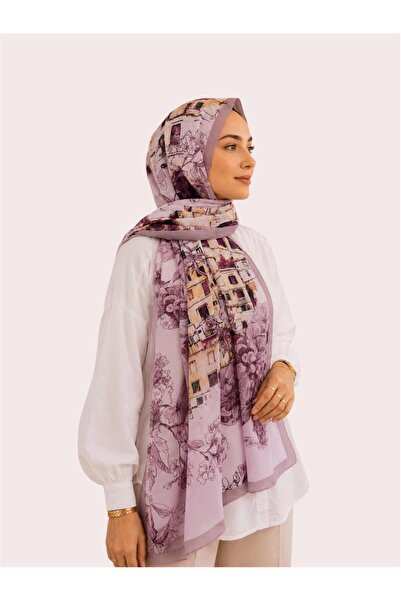 emipek Florenza Desen Soft Şal - Pembe-Bej