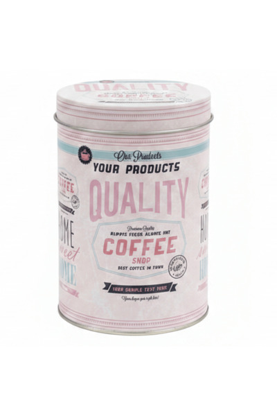 AKDC Cream Metal Canister with Elegant Vintage Print | 13×9 cm | Airtight Sto...