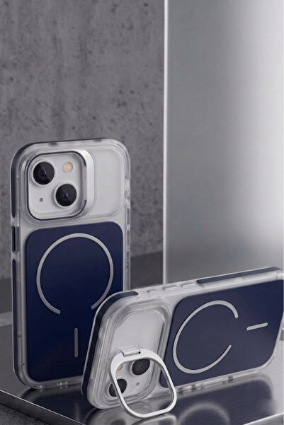 FABRON İphone 13 - 14 - 15 Uyumlu Metal Kamera Standlı MagSafe Özellikli Mat ...
