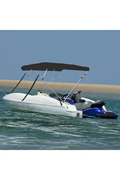 vidaxl Parasolar barcă Bimini cu 4 arcuri, negru, 243x210x137 cm