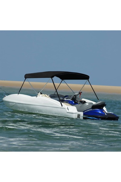 vidaxl Parasolar barcă Bimini cu 2 arcuri, negru, 180x130x110 cm