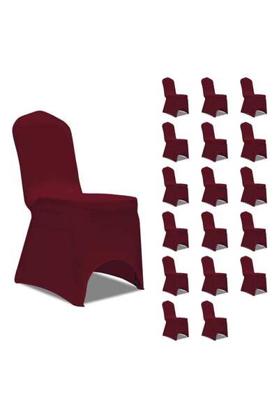 vidaxl Elastic chair covers, 18 pcs., cherry