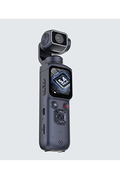 Qifit 75MP 4K Ultra HD Vlog Kamerası 330° Gimbal Stabilizatörlü Mini Kamera V...