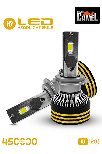 Golden camel مصباح أمامي LED H7 بقوة 120 واط و30000 لومن و6500 كلفن ضوء أبيض ...
