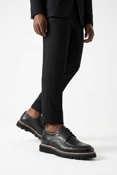 MARCOMEN 152-24258 Men's Genuine Leather Casual Shoes Black