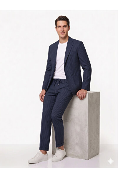 MODMEN İtalyan Kesim Slimfit Erkek Takım Elbise Çizgili