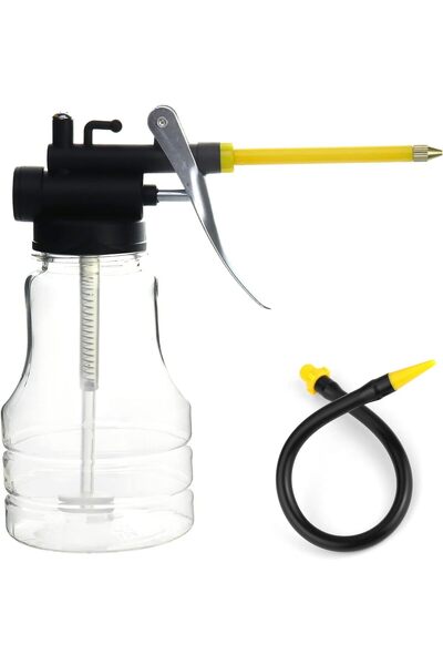 Qwork Pulverizator de ulei, transparent, de înaltă presiune, cu pompă și 2 du...