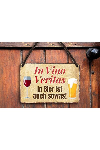 Other schilderkreis24 Placă metalică cu mesaj amuzant despre bere: "In Vino V...