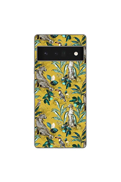 OEM Husa compatibila cu Google Pixel 6 Pro Silicon Gel Tpu Model Yellow Jungl...