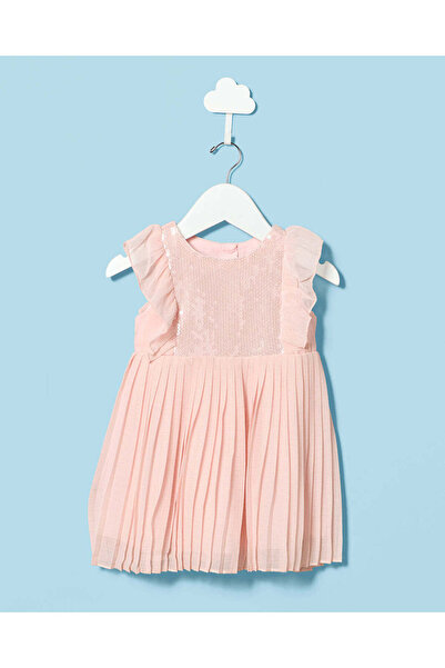 REDTAG Infant Girls Pink Chiffon Dress