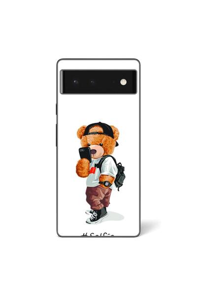 OEM Husa compatibila cu Google Pixel 6 Silicon Gel Tpu Model Bear Teddy Selfie