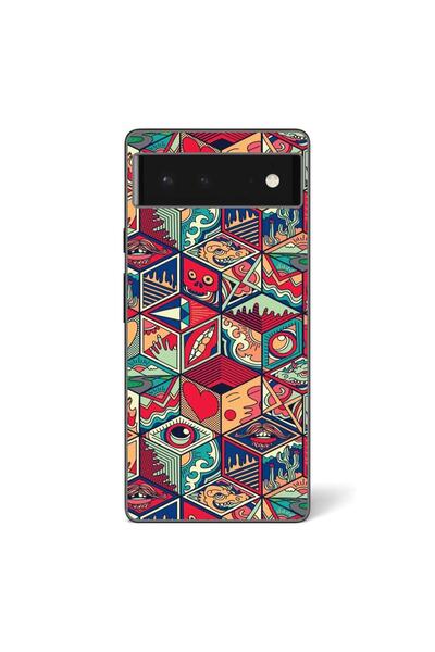 OEM Husa compatibila cu Google Pixel 6 Silicon Gel Tpu Model Pop Art Geometric