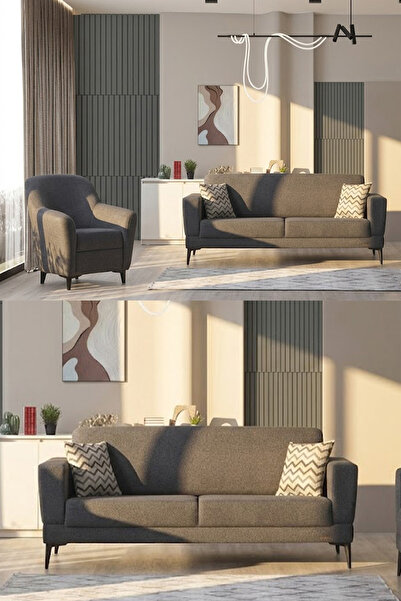 İYENA HOME LİVİNG Victor 3+3+1 Sırt Mekanizmalı Modern Koltuk Takımı