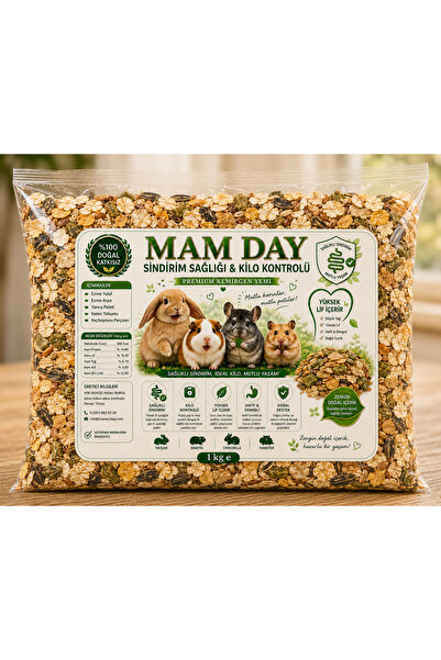 Mam Day Özel Sindirim Sağlığı Premium Kemirgen Yemi Tavşan, Chinchilla, Ginep...