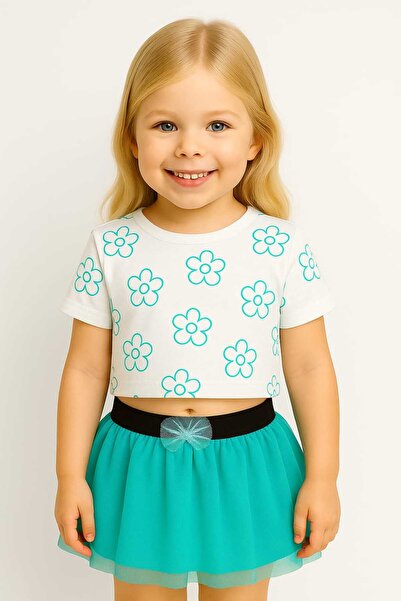 ozbaby.com Summer Baby Girl Set with Mini Tulle Skirt 100% Cotton T-Shirt