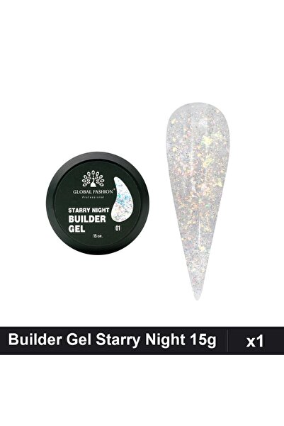 global fashion Builder Gel Starry Night Nr.01 15g, Constructie Unghii Gel UV/LED