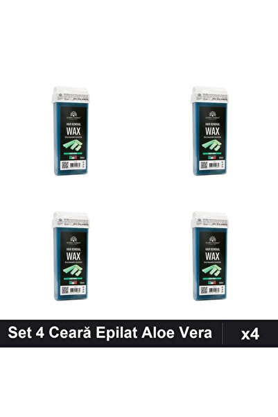 global fashion Set 4 Ceară Epilat Unica Folosință 100ml Aloe Vera, Depilare E...