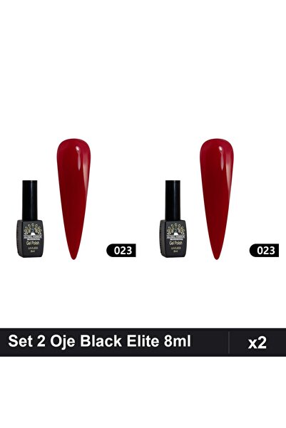 global fashion Set 2 Oje Semipermanente Black Elite 8ml, Manichiura UV/LED, N...